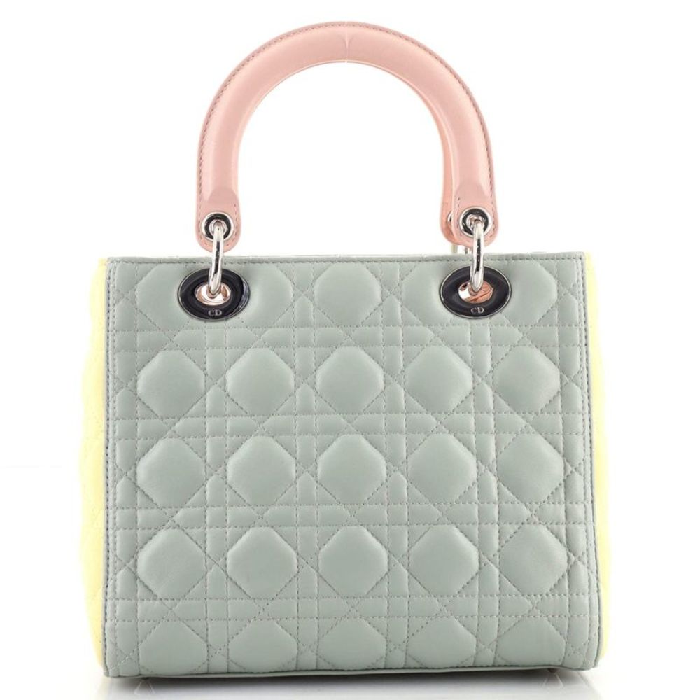 Christian Dior Tricolor Lady Dior Bag Cannage Quilt Leather Medium - Picture 4 of 7